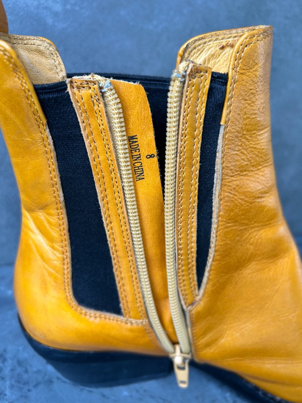 JEFFERY CAMPBELL Yellow Western Ankle Boot Leather Size 8 - Picture 5 of 6
